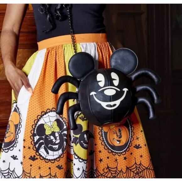 NWT Loungefly Stitch Shoppe Mickey Mouse Glow Spider Crossbody Bag - Picture 2 of 7